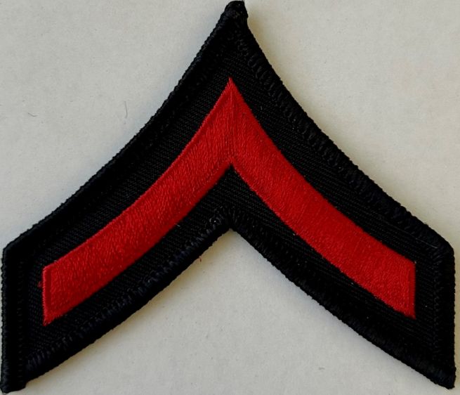 PRIVATE CHEVRONS RED on BLACK SOLD in PAIRS - SEW ON.